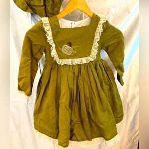 Green paper doll company dress